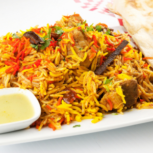 Chicken Biryani - aromatic South Indian rice dish at Kerala Restaurant in West Edmonton